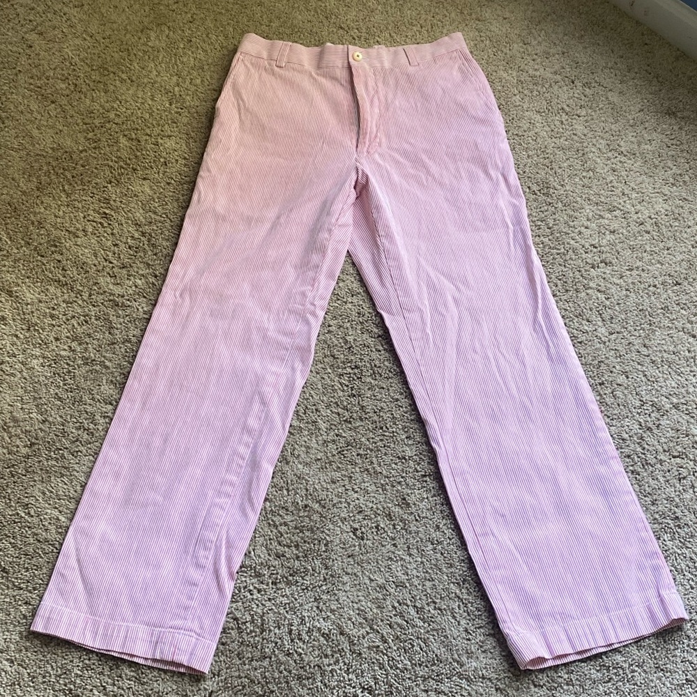 Pink and White Southern Tide Flat Corded Pants — 30” inseam 30” waist size L